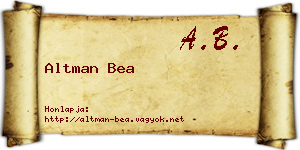 Altman Bea névjegykártya